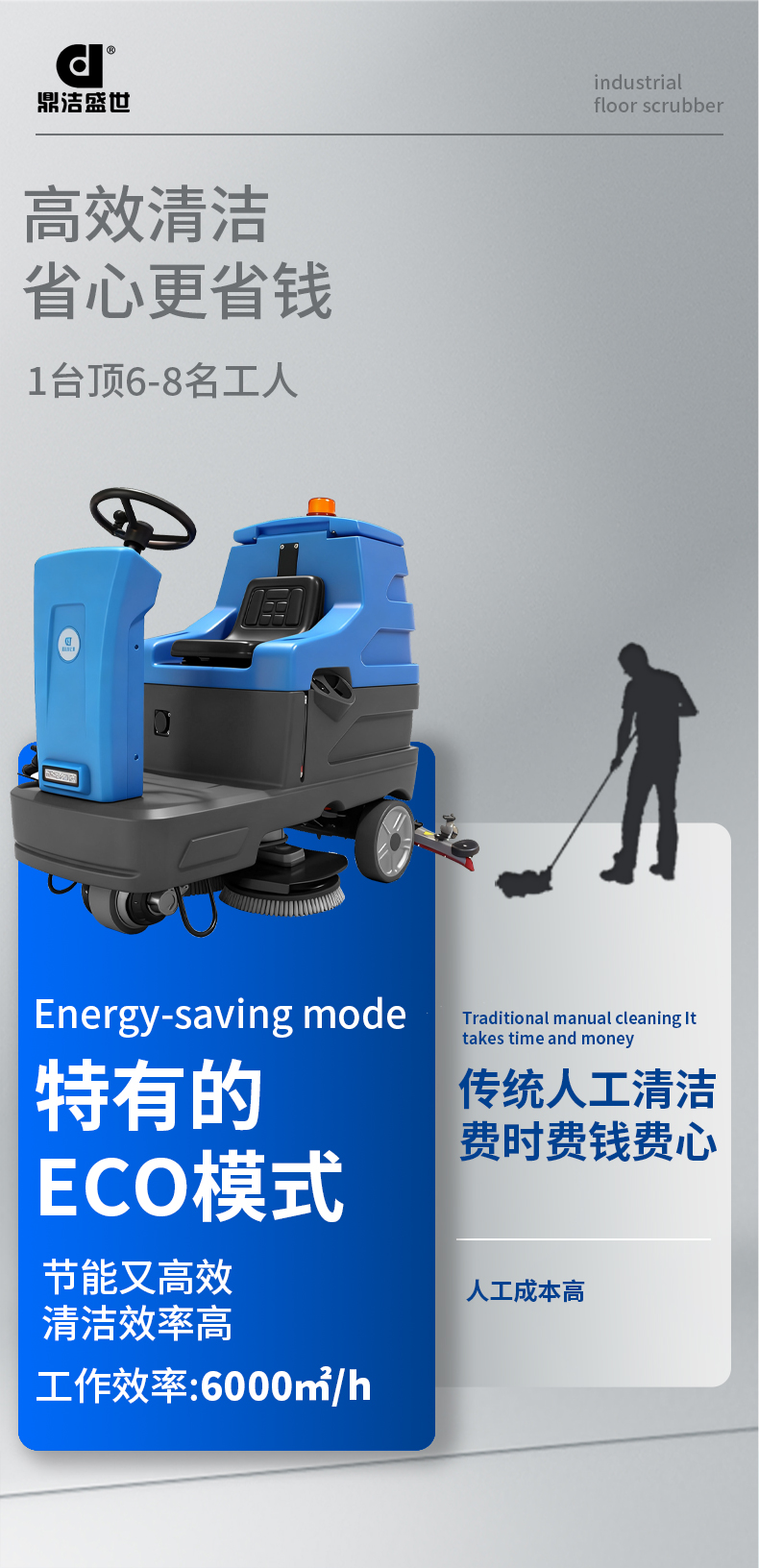 鼎潔盛世駕駛式洗地機JM85M13